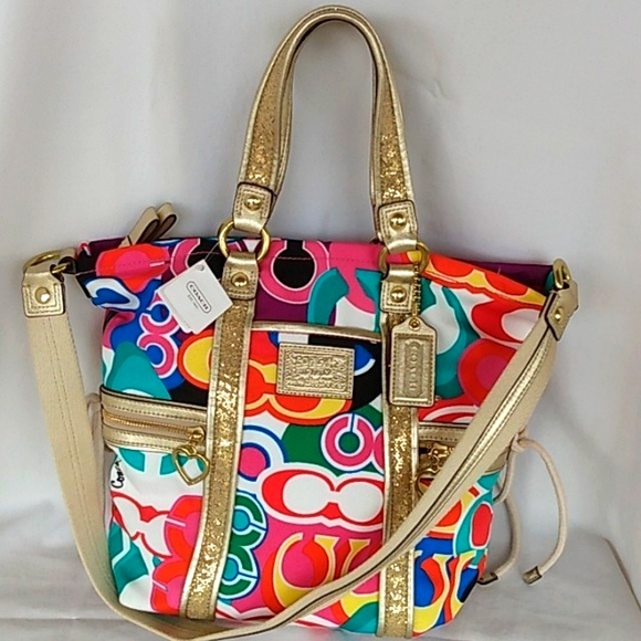 Coach Handbags - COACH Poppy Multicolor Purse / Tote